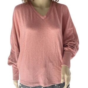 Saturday Sunday by Anthropologie Pink V-Neck Dolman Bat Wing Sleeve Size Small
